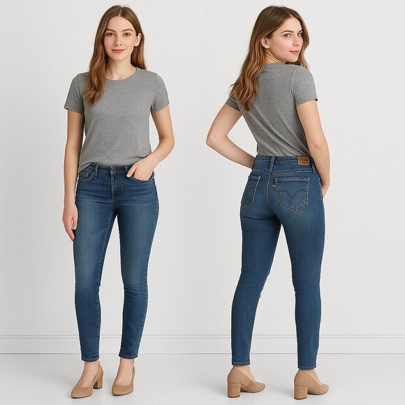 💙 LEVI’S 👖 Women’s Mid-Rise Skinny Jeans - Size 8M 💙 - Picture 1 of 16